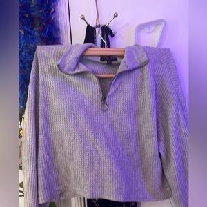 waffle knife cropped sweater